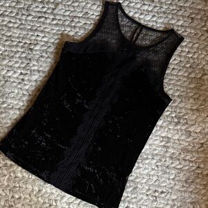 Elegant Black Velvet Sleeveless Top